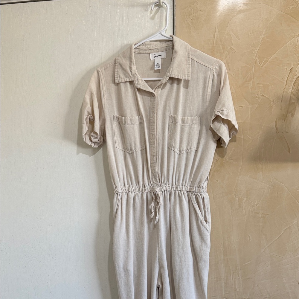 Japna Cream Button-Up Jumpsuit - Picture 2 of 6